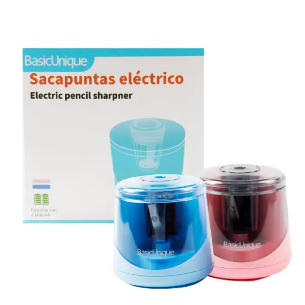 Sacapuntas eléctrico – Funciona con pilas (sin cable) – Ideal para lápices  número 2 y de colores (dibujo, colorear) – Pequeño y duradero – Apto para