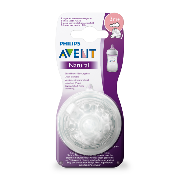 Philips Avent Natural Tetina 2 pzas flujo variable SCF045/27