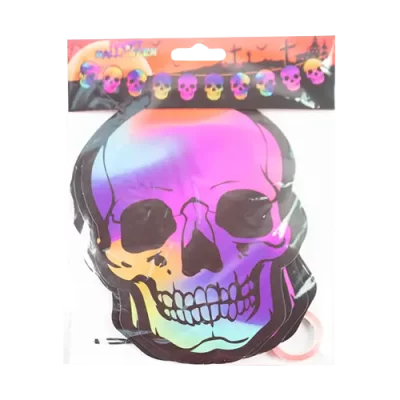 FESTÓN HALLOWEEN CALABERA 12X15CM NEGRO-MORADO