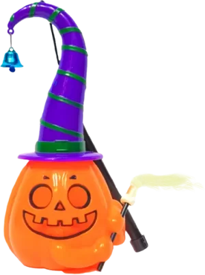 CALABAZA CON GOORO Y LUZ GRANDE 14X11CM NARANJA-MORADO 11X23CM