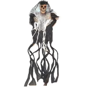 ESQUELETO CON TUNICA RASGADA NEGRO-BLANCO 90CM
